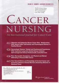 Cancer Nursing-An International Journal for Cancer Care Vol 33 No. 6 Nov./Dec. 2010: Objective and Subjective Breast Cancer Risk
