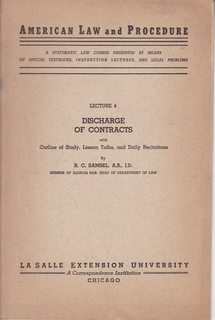 American Law and Procedure Lecture 4 Discharge of Contracts