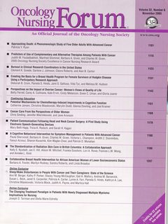 Oncology Nursing Forum Vol 32 No. 6 November 2005-Approaching Death: A Phenomenologic Study of Five Older Adults with Advanced Cancer