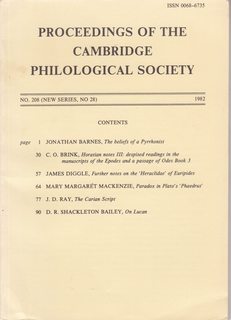 Proceedings of the Cambridge Philological Society, No. 208 (1982)