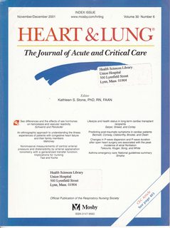 Heart and Lung: The Journal of Acute and Critical Care Vol 30 No. 6 November/December 2001