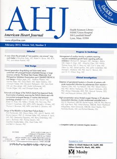 American Heart Journal (AHJ) Vol 163, No. 2 February 2012: Editorial-A Case where the Principle of One Question, One Answer May Work Better