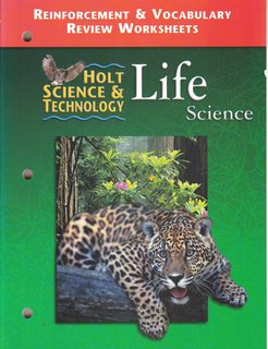Reinforcement & Vocabulary Review Worksheets - Holt Science & Technology: Life Science