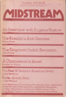 Midstream A Monthly Jewish Review Vol. XXIV, No. 8 Oct. 1978
