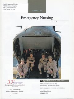 Journal of Emergency Nursing Vol 31 No. 6 December 2005: CE-A Descriptive Study of the Perceptions of Workplace Violence and Safety Strategies of Nurses Working in Level I Trauma Centers