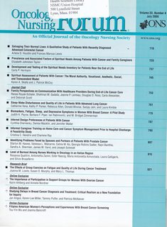 Oncology Nursing Forum Vol 33 No. 4 July 2006-Slavaging Their Normal Lives-A Qualitative Study of Patients with Recently Diagnosed Advanced Colorectal Cancer