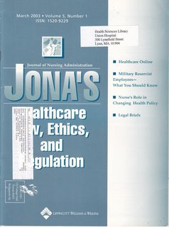 JONAS Healthcare Law, Ethics and Regulation Vol 5 No 1 March 2003: Healthcare Online
