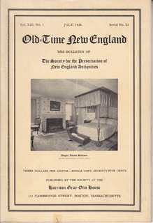 Old Time New England Vol. XIX, No.1 July 1928 Serial No. 53.
