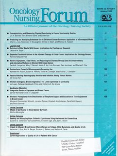 Oncology Nursing Forum Vol 33 No. 1 January 2006: Conceptualizing and Measuring Physical Functioning in Cancer Survivorship Studies