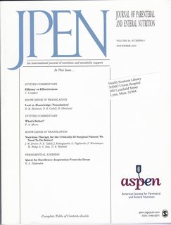 JPEN (Journal of Parenteral and Enteral Nutrition) Vol. 34 No. 6 Nov. 2010: Commentary-Efficiency Vs Effectiveness
