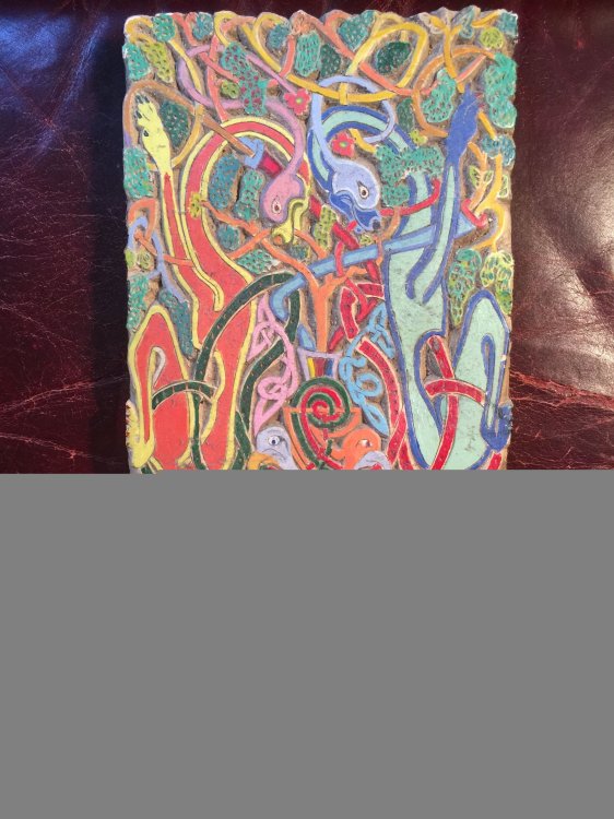 Celtic Knot Ceramic Printing Block Hand Illuminated 