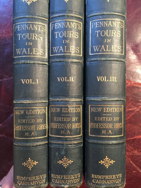 Tours In Wales by Thomas Pennant, With Notes, Preface, and Copious Index Three Volume Hardcover Set