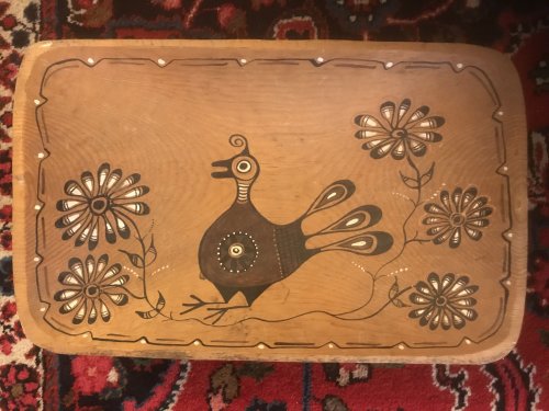Pueblo Hand Painted Hand Carved Wooden Bowl 20