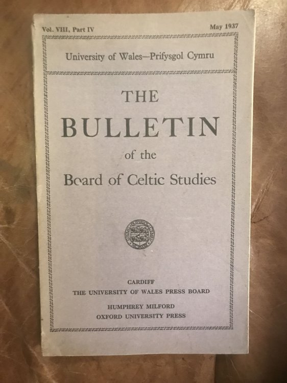 The Bulletin of the Board of Celtic Studies Vol.VIII Part IV May 1937 Traethawd ar Felinyddiaeth