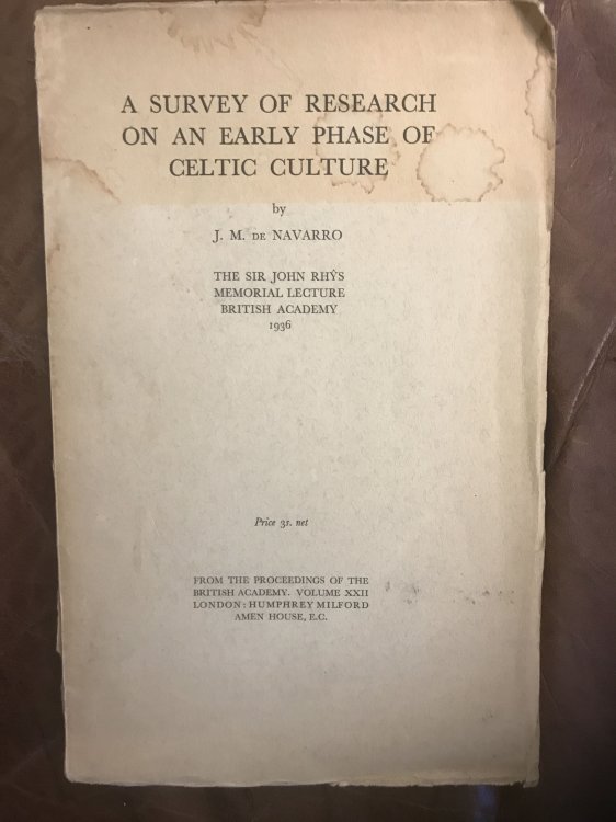 A Survey Of Research On An Early Phase Of Celtic Culture The John Rhys Memorial Lecture