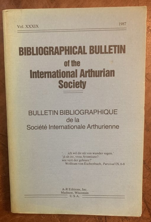 Beasts And Saints: A Key To The Lion In Chretien's Yvain Bibliographical Bulletin of the International Arthurian Society Vol.XXXIX 1987