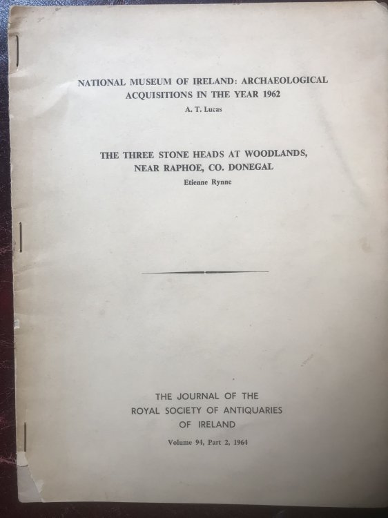 The Three Stone Heads At Woodlands, Near Raphoe, Co. Donegal Etienne Rynne National Museum Of Ireland: Archaeological Acquisitions In The Year 1962