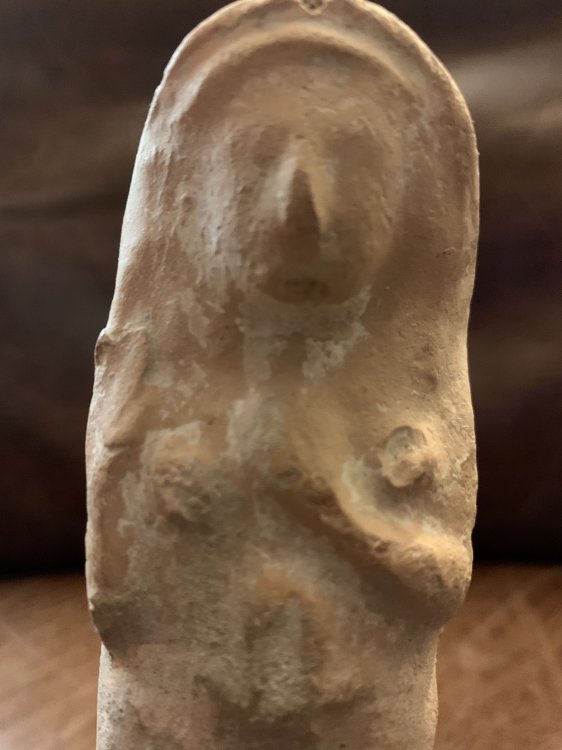 Iberian-Phoenician Terracotta Cybele Goddess with Museum Free Standing Metal Base