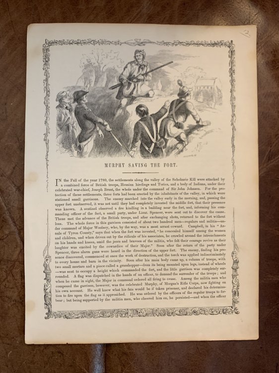 Murphy Saving the Fort' Illustration and Text of Timothy Murphy on Battlements