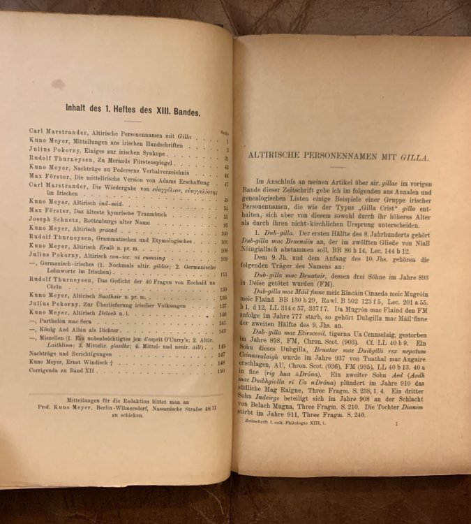 Zeitschrift Fr Celtische Philologie XIII. BAND, 1. HEFT 1919