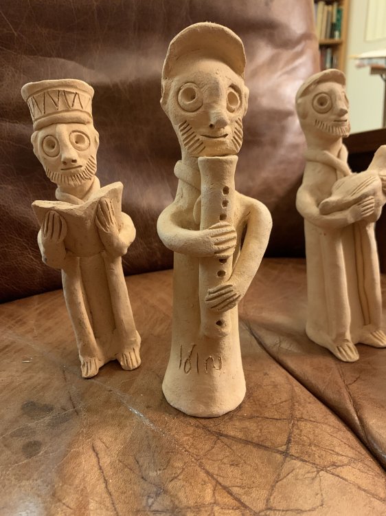 Falasha Three Beta Israel Sacred Ceramic Celebrants Handmade in Israel