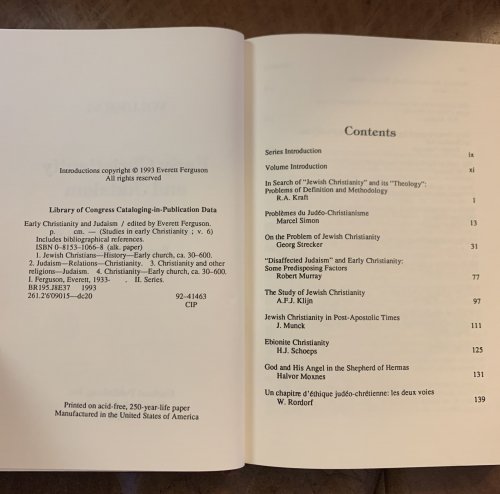Studies In Early Christianity, Early Christianity And Judaism VOL VI