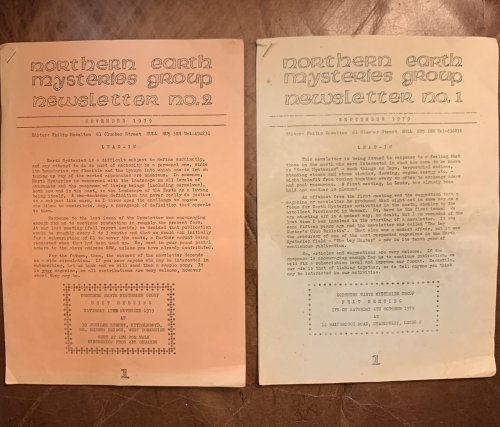 Northern Earth Mysteries Group Newsletter No. 1 September 1979 And Northern Earth Mysteries Newsletter No. 2 November 1979 The Rare First Two Issues of Northern Earth Mysteries