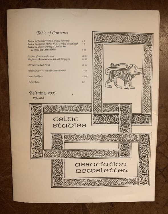 Celtic Studies Association Newsletter Beltaine, 2005 No. 22.2