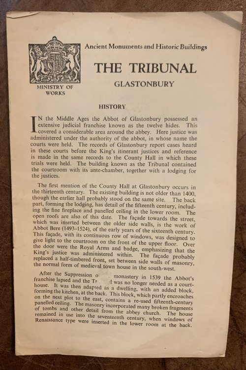 The Tribunal Glastonbury Ancient Monuments and Historic Buildings
