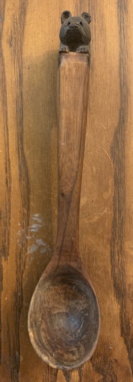 Oneida Bear Clan Corn Soup Spoon Hand Carved by Terry Chrisjohn