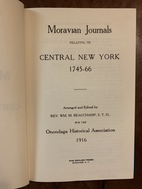 Moravian Journals Relating To Central New York, 1745-66