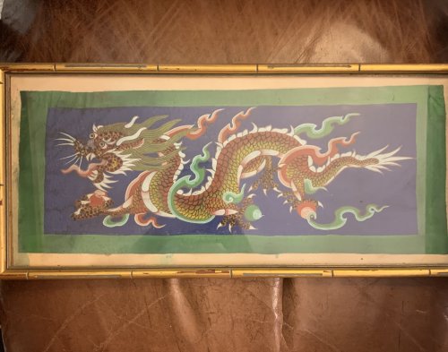 Hand Painted Tibetan Silk Dragon
