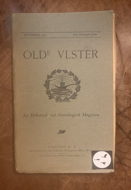 Olde Ulster Vol. 1 September 1905 No. 9 An Historical and Genealogical Magazine