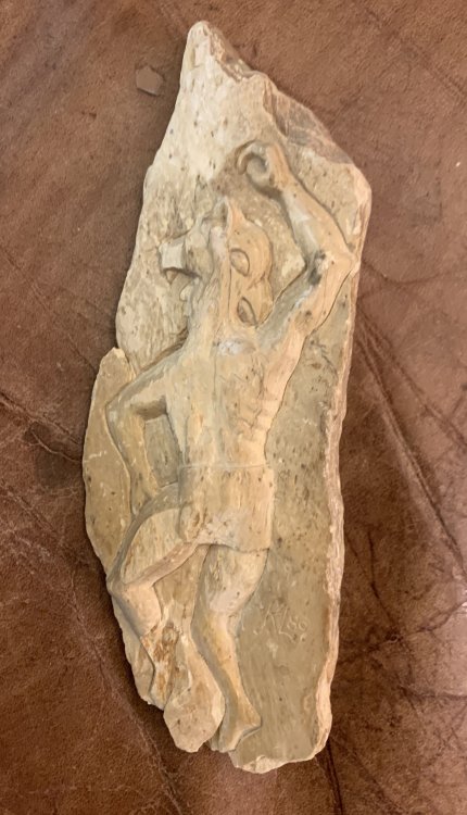 Cherokee Carved Warrior Signed KL 1989 Soapstone