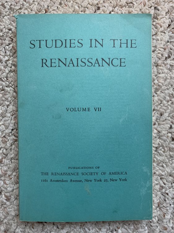 Studies In The Renaissance Volume VII Spencer's House of Care: a Reinterpretation