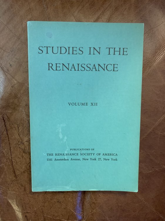 MUSICIANS ON PARNASSUS Studies In The Renaissance VOLUME XII 1965