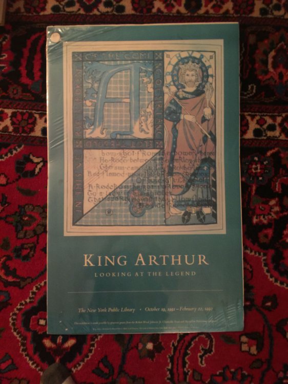Image for King Arthur Looking At The Legend Poster New York Public Library Oct 19,1991- Febuary 22, 1992 LARGE MOUNTED KING ARTHUR BY HOWARD PYLE THE LADY OF SHALOTT King Arthur Looking At The Legend Poster New York Public Library Oct 19,1991- Febuary 22, 1992 LARGE MOUNTED KING ARTHUR BY HOWARD PYLE THE LADY OF SHALOTT