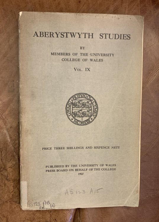 ST. Cadvan's Stone, Towyn Timothy Lewis Aberystwyth Studies Vol. IX 1927 The Scenery of Vergil's Eclogues by Professor H. J. Rose