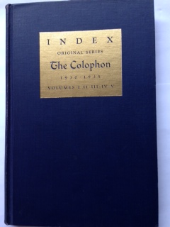 Index : The Colophon : 1930 - 1935 : Volumes I, II, III, IV, V : Twenty Parts