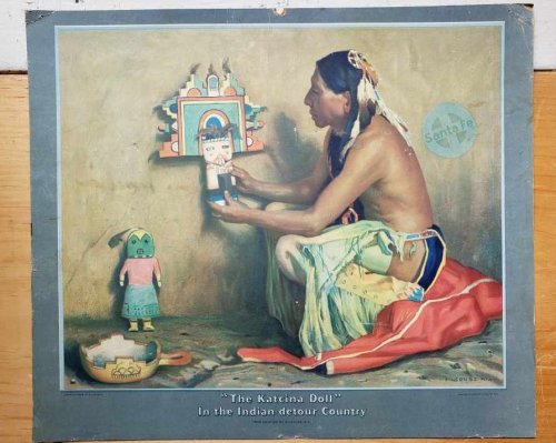 Original Advertising Card for the Santa Fe Railway: 