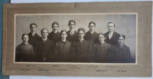Original Portrait Photograph - (Cornell University Football and Track Athlete). A. B. Lueder in College Group Photograph. Ithaca, New York. Late 1890s.