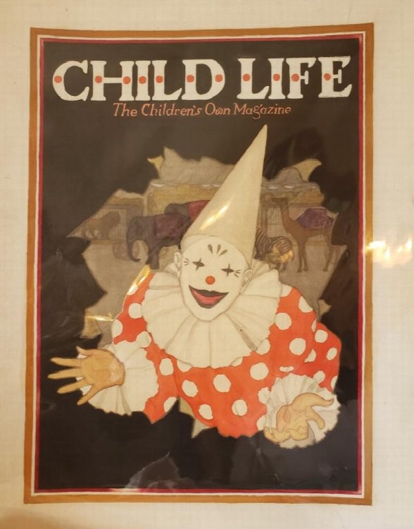 Hazel Frazee. Original Cover Art for Child Life Magazine. Pen and Ink with Watercolor and Colored Pencil. Circa 1920s. Unsigned.