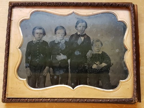 Original Ambrotype - William Winter and His Three Brothers, c. 1850s