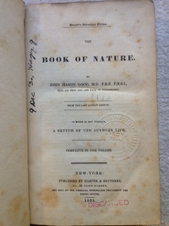 The Book of Nature.To Which is Now Prefixed, a Sketch of the Author's Life.