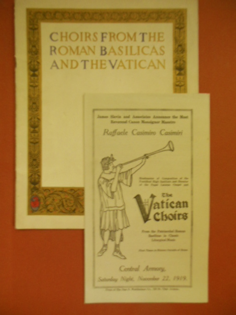 Choirs From the Basilicas and the Vatican (Program Laid-in) 1919
