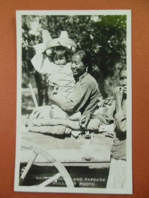 Navajo Mother and Papoose Real Photo Postcard