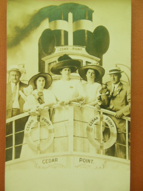 Cedar Point Amusement Park (Ohio) Tourists in the Arcade Real Photo Postcard