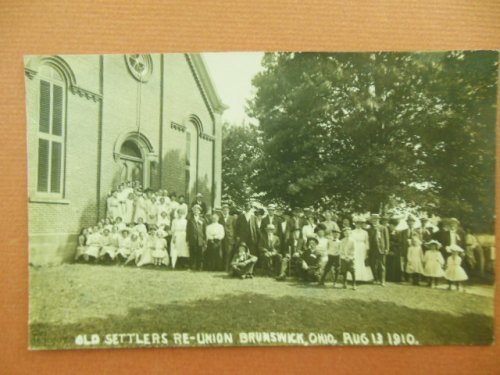 Real Photo Postcard Old Settlers Reunion Brunswick, Ohio August 13, 1910