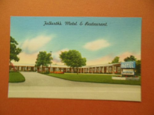 Linen Postcard Folkerth's Motel & Restaurant New York State