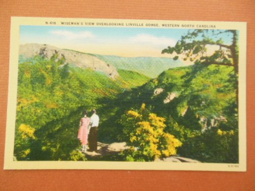 Linen Postcard Wiseman's View Overlooking Linville Gorge, Western North Carolina N.618)